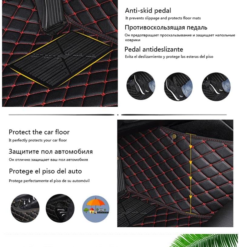 Custom Car Floor Mat Compatible with BMW Mercedes-Benz Toyota Cadillac Lexus Honda Infiniti Nissan Hyundai Kia Audi All Models Cars Sedans SUVs Automotive Mats (Edge Blue Middle Black Beige)
