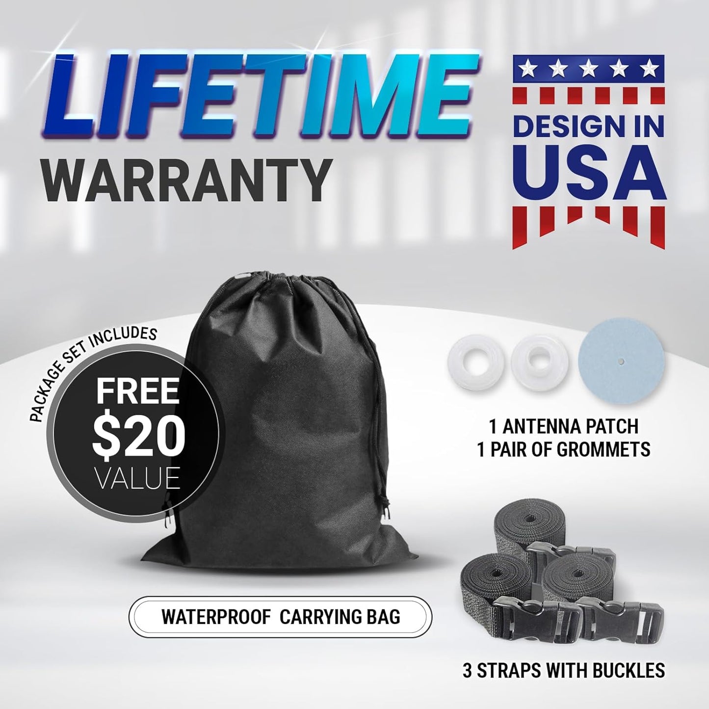 iCarCover Custom Car Cover for Chevy Monza Coupe (1975-1981) Waterproof All Weather Rain Snow UV Sun Protector Full Exterior Indoor Outdoor Car Cover (Stripe - Gray/Black)
