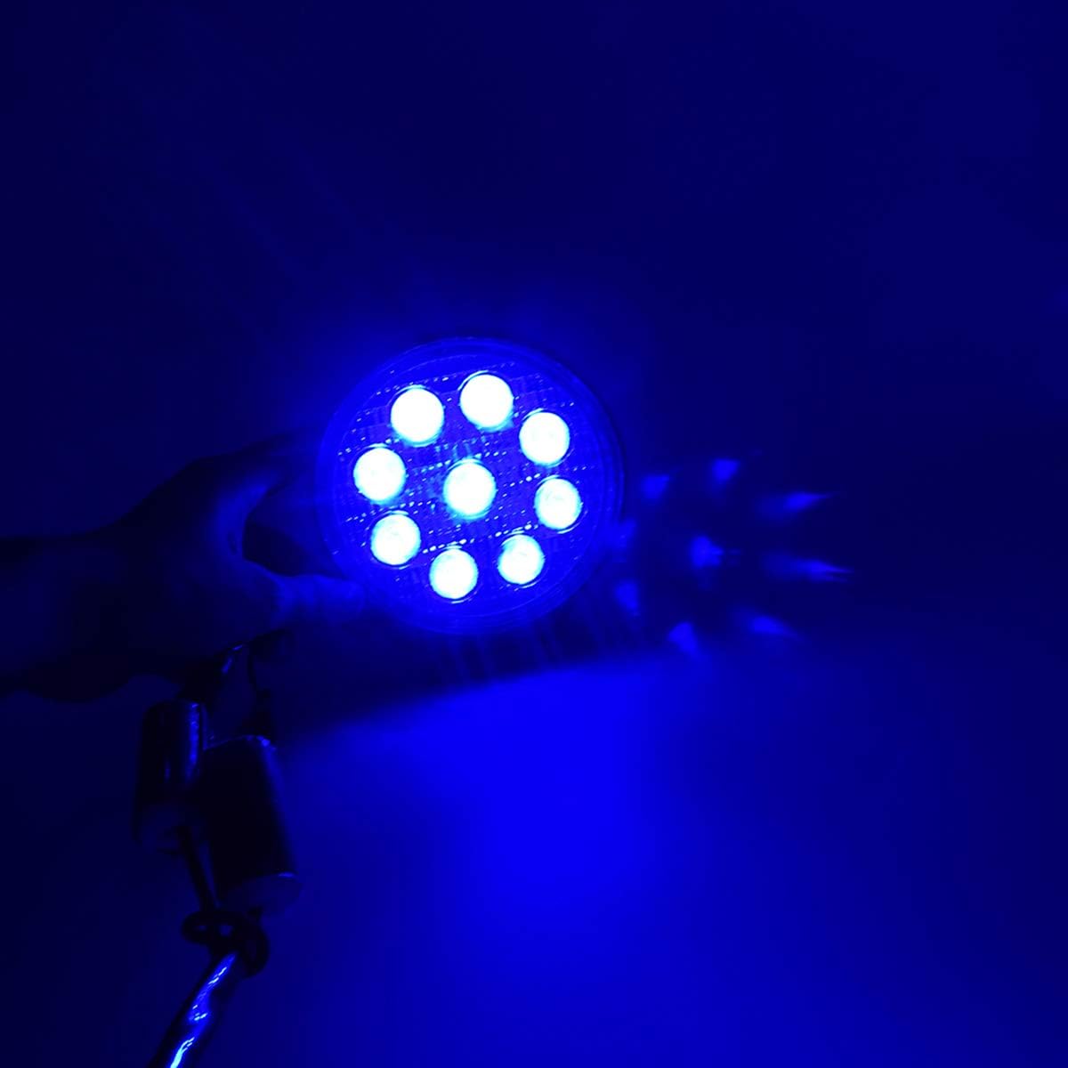 AUXMOTEC 27W Spot Blue Round Work LED Light Fog Offroad Off Road Lights Driving Lamp Waterproof for Hunting Pickup UTV Truck Car Boat SUV Boat 4WD ATV 12V 24V 4x4 Tractor Motorcycle（2pcs）