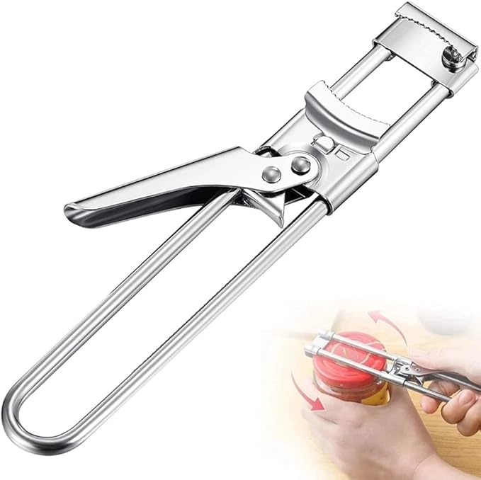 Adjustable Multifunctional Stainless Steel Can Opener, 2026 New Stainless Steel Can Opener Bottle Jar Lid Gripper Household Kitchen Tool, Manual Jar Bottle Opener Kitchen Accessories (1 PC)