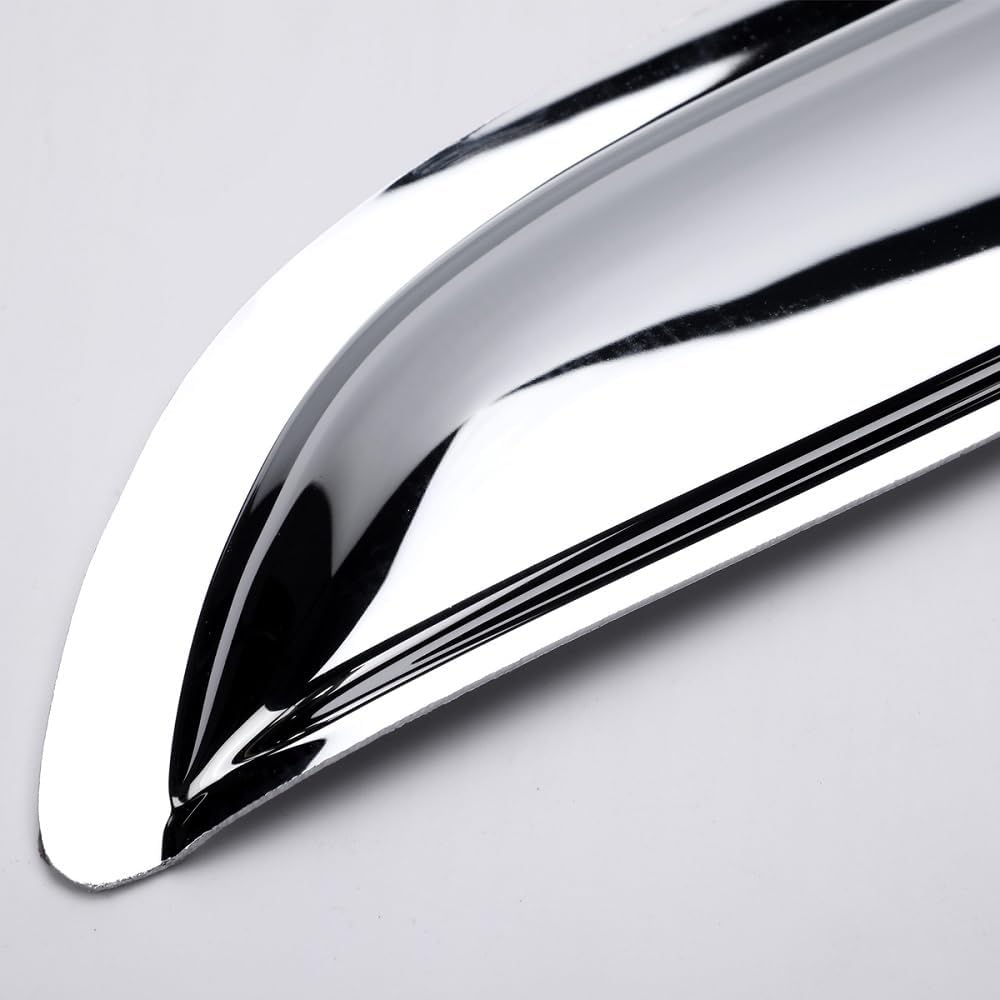 Chrome Side Window Visor Wind Vent Deflector fit for 2001-2003 ford F150 SuperCrew Cab(with 4 Full Size Doors),2002-2003 Lincoln Blackwood,4pcs Outside Mount Style Sun Rain Guards Set 94949Y