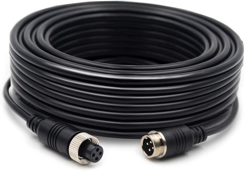(17FT / 5m Backup Camera Cable, 4-pin Aviation Video Extension Cable, Car Video Extension Cable Backup Camera Extension Cable,AV Extension Cable CCTV Rear View Camera,Car Video System