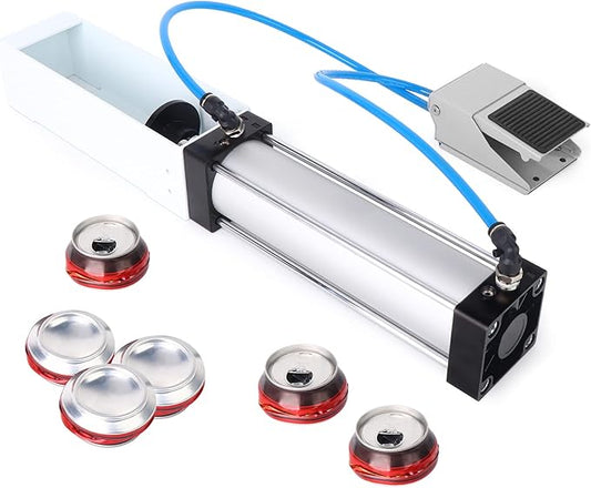 TAISHER Foot Valve Aluminum Can Crusher，Eco-Friendly Recycling Tool，Heavy Duty Pneumatic Cylinder Soda Beer Can Crusher