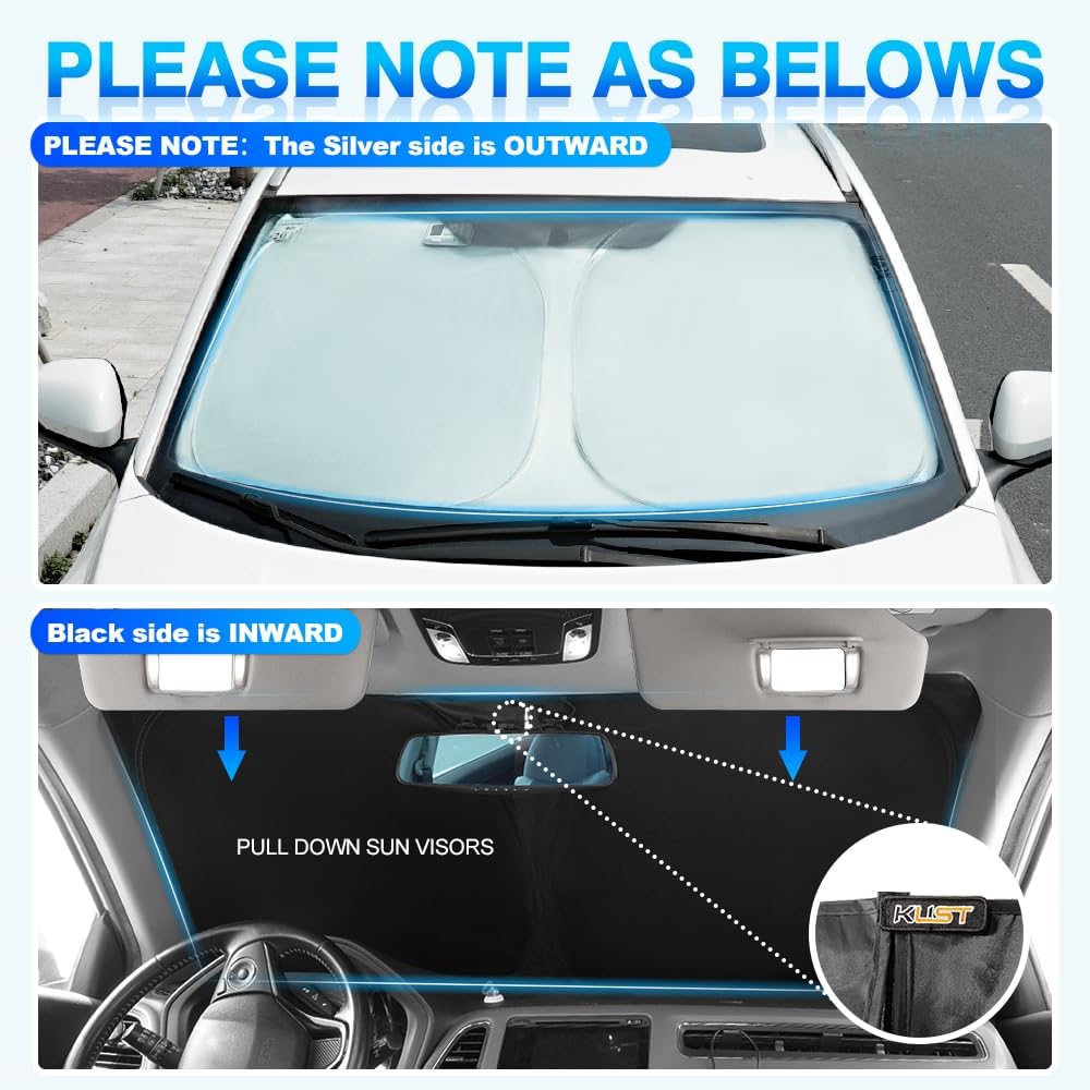 KUST Windshield Sun Shade for 2016-2024 Chevrolet Chevy Camaro Accessories Front Window Sunshade Sun Visor Protector Foldable Heatshield Blocks UV Rays Keep Your Car Cooler