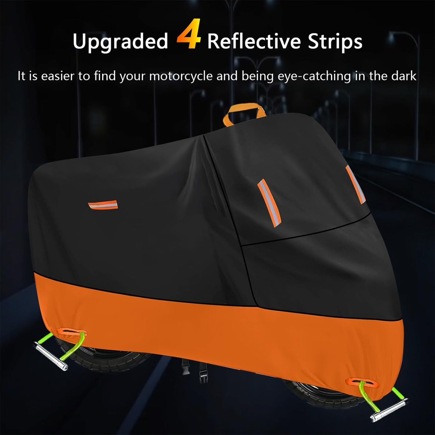 Heavy Duty Motorcycle Cover 300D Oxford Heavy Duty Oxford Dirt Bike Cover 450cc funda para Moto Protect from Rain Sun Snow Dust UV Storm Wind Electric Motorcycle rain Cover (XXL: 86" x 37" x 50")
