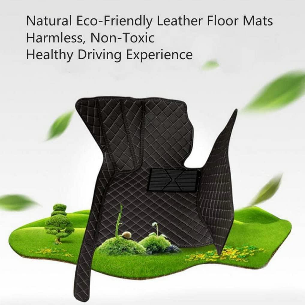 Custom All-Weather Protection Leather Car Floor Mats for Cars Sedan SUV Sports Car Waterproof Floor Mat (Black+Blue)