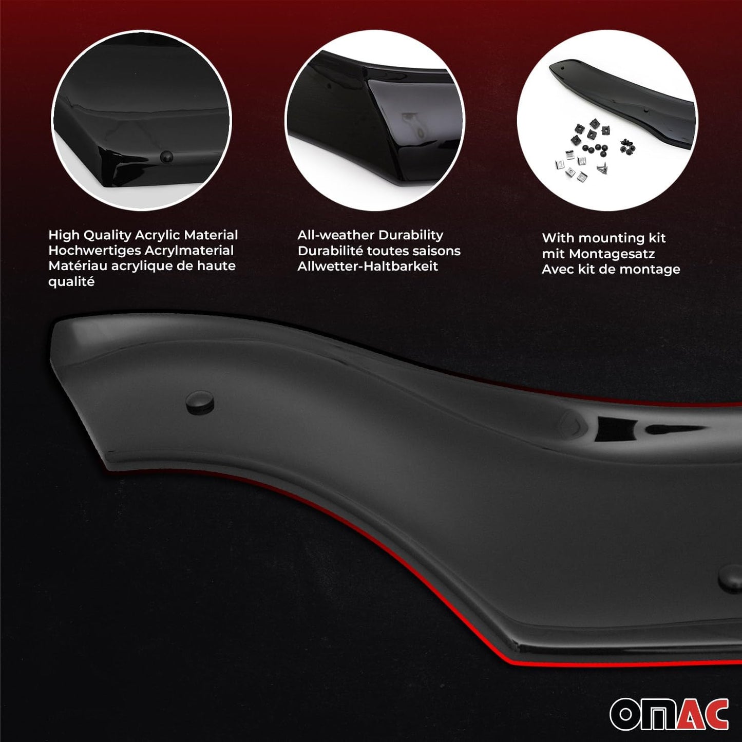OMAC Front Bug Shield Hood Deflector Guard for Infiniti EX35 EX37 2008-2013 Black