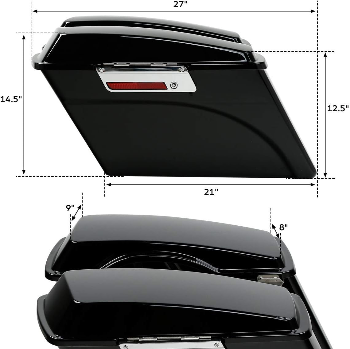 XFMT Motorcycle Hard Saddle bags Trunk W/Conversion Bracket Mount Kit Fit For Harley Softail Heritage Classic Deluxe 1984-2017