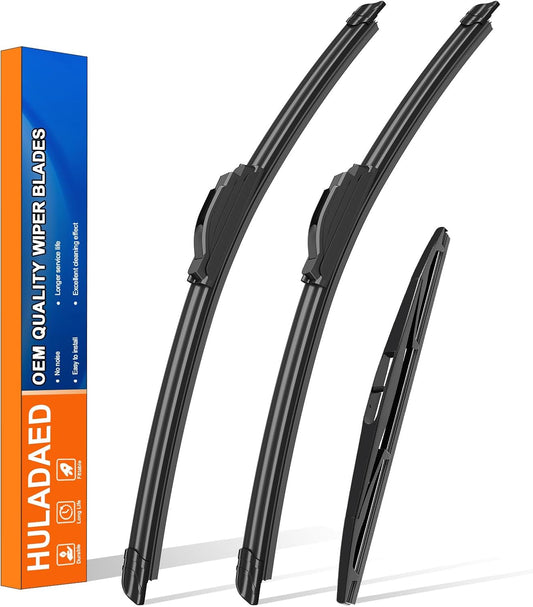 HULADAED® 24'' 20'' 12'' Windshield Wipers Replacement for BMW X5 2018-2014,Silicone Front Rear Wiper blades for MY Car-All Weather & Quiet(3 PACK)