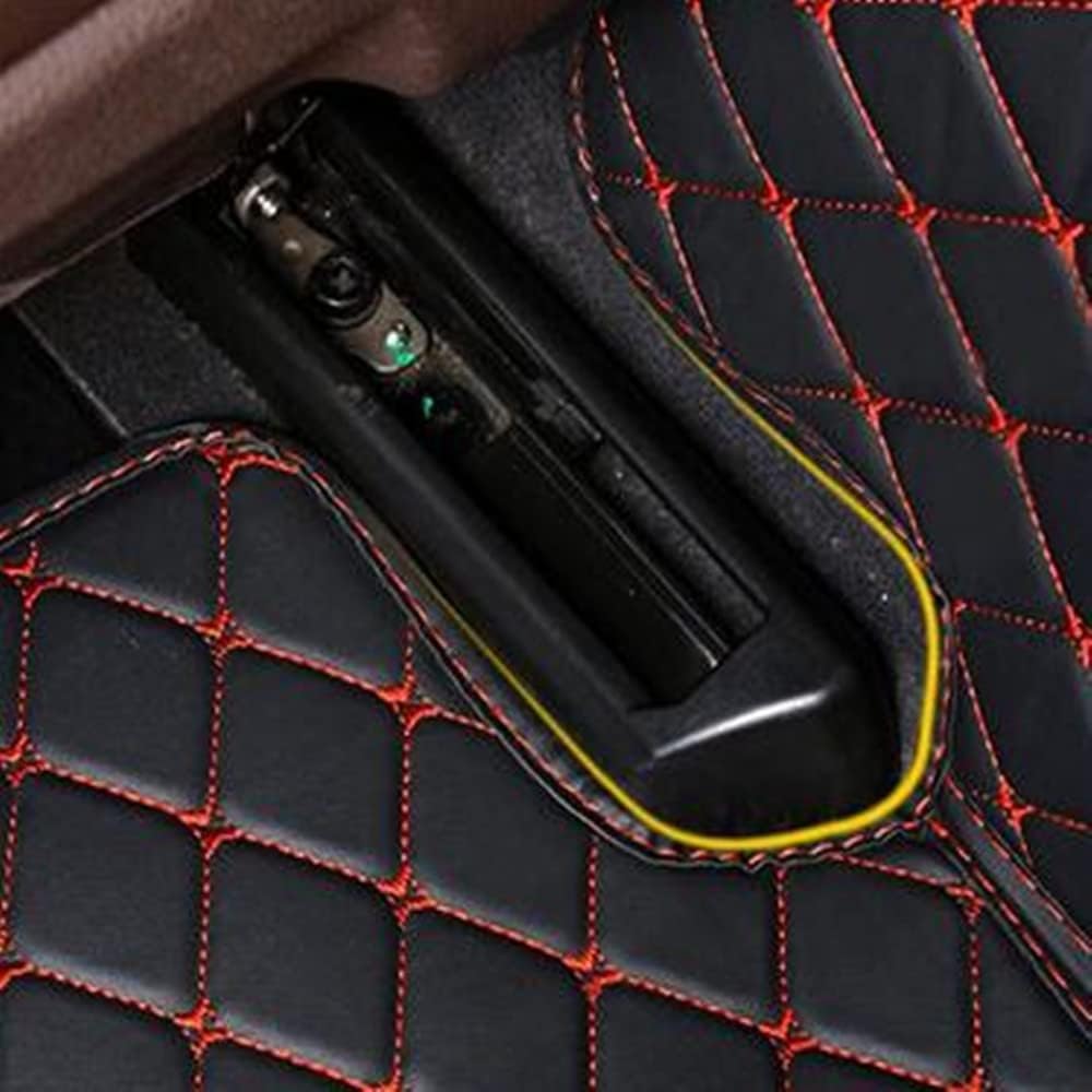 Custom All-Weather Protection Luxury Leather Floor Mats for Cars SUVs Trucks According Anti-Slip Leather Floor mats ﻿ (30,Pink and Black Beige)