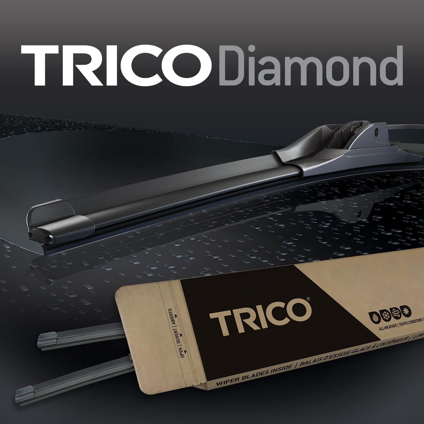 TRICO Diamond™ (25-2420) 24 Inch & 20 inch pack of 2 High Performance Automotive Replacement Windshield Wiper Blades For My Car Super Premium All Weather Beam Blade for Select Vehicle Models