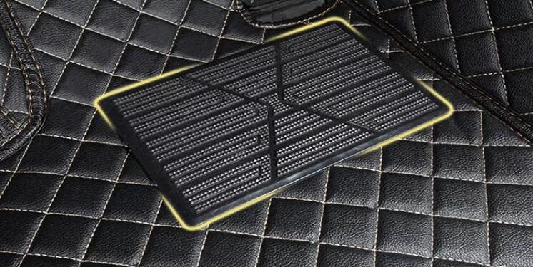 Custom All-Weather Protection Leather Car Floor Mats for Cars Sedan SUV Sports Car Waterproof Floor Mat (Black Gold)