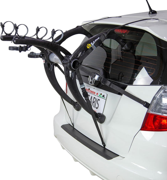 Saris Bones EX 2-Bike Trunk Rack Bicycle Carrier, Durable, Rust-Free, Anti-Sway Straps, Made in USA, Arc-Based Design, 100% Recyclable Materials