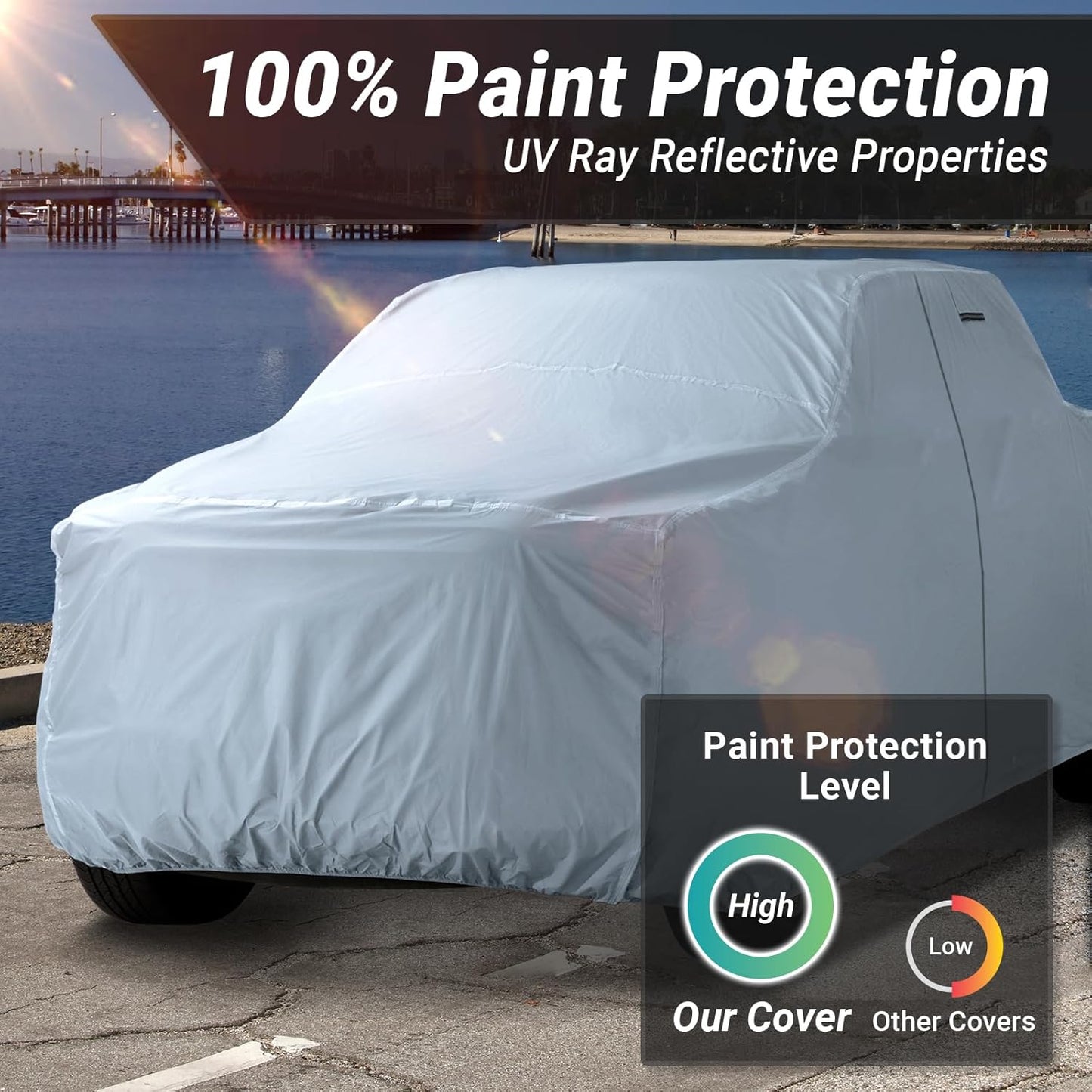 iCarCover Fits 1992-1996 F-150 Extended Cab, 8.0 ft Long Bed Ford Truck Cover Automobiles Form-Fit Padded Full Exterior Waterproof Automobiles Protection Covers