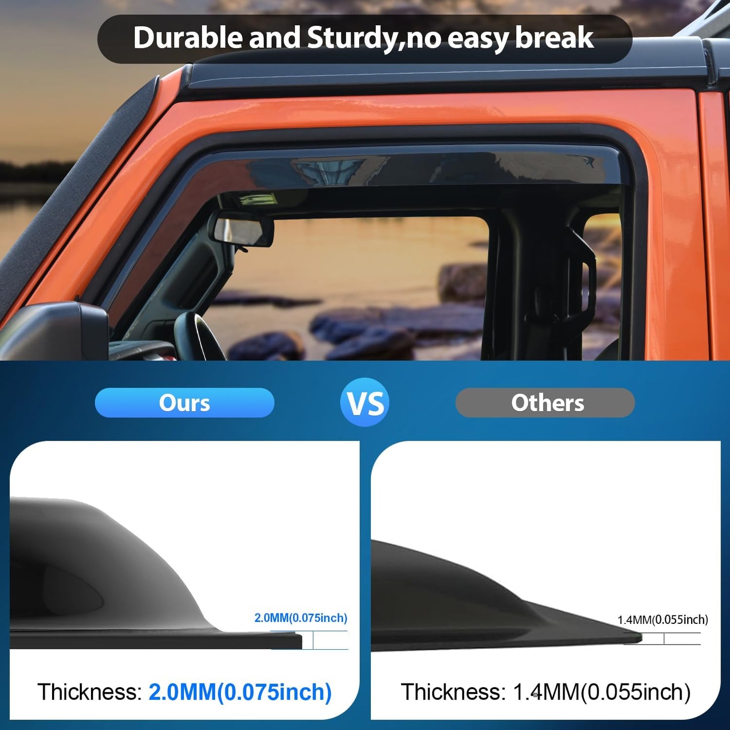 Nilight in Channel Rain Guards for Dodge RAM 1500 2019 2020 2021 2022 2023 2024 Quad Cab Original Window Deflectors, Vent Window Visors-4PCS