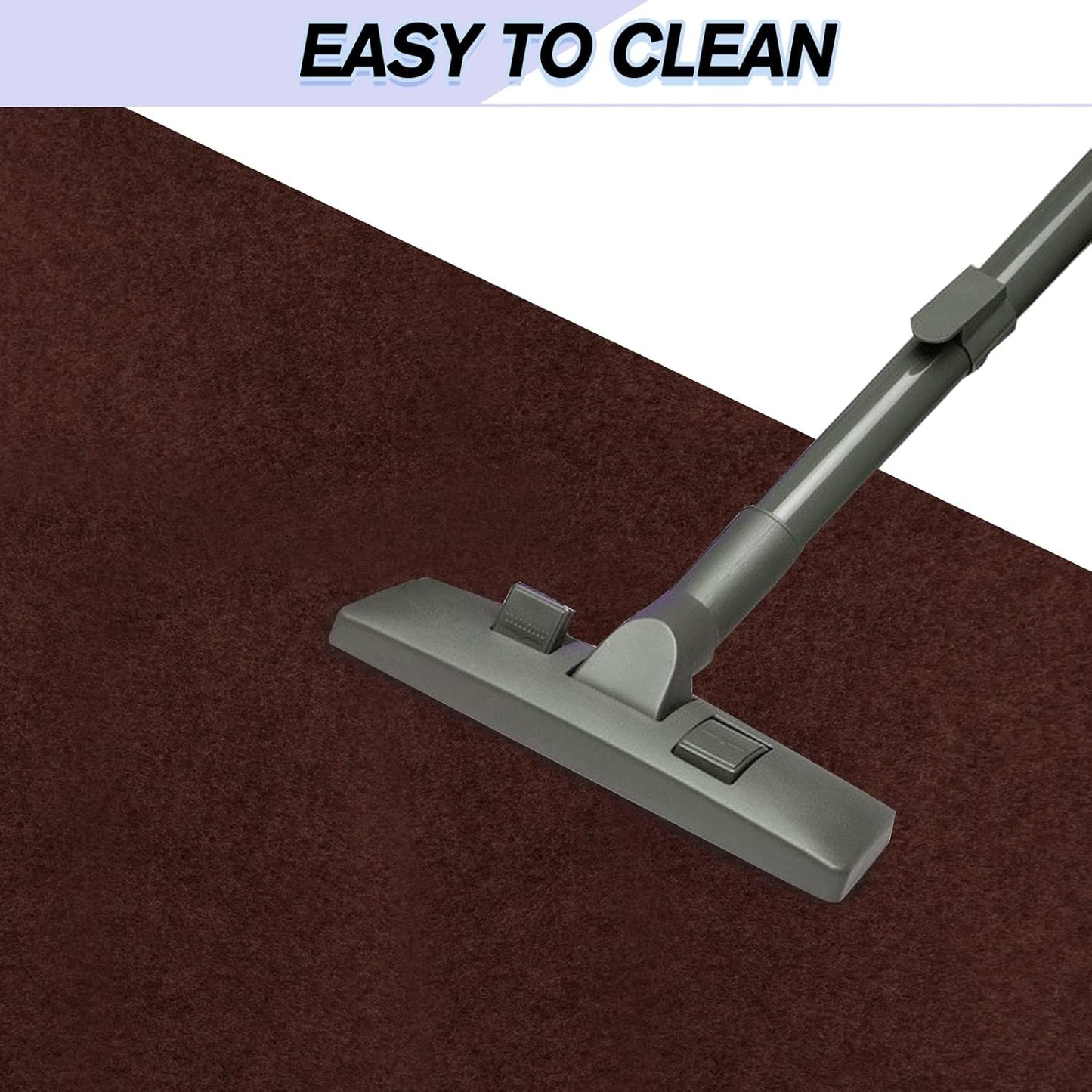 Custom Size Backed Non-Slip Area Rugs Runner, Easy Clean, Waterproof Runner Rugs for Hallway Entryway, Kitchen, Laundry, 2FT x 65FT, Brown
