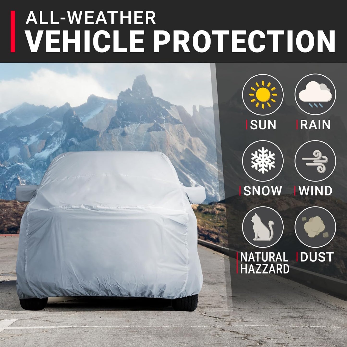 iCarCover Fits 2011-2024 Crew Cab, 6.4 ft Regular Bed RAM 1500 Truck Cover Automobiles Form-Fit Padded Full Exterior Waterproof Automobiles Protection Covers
