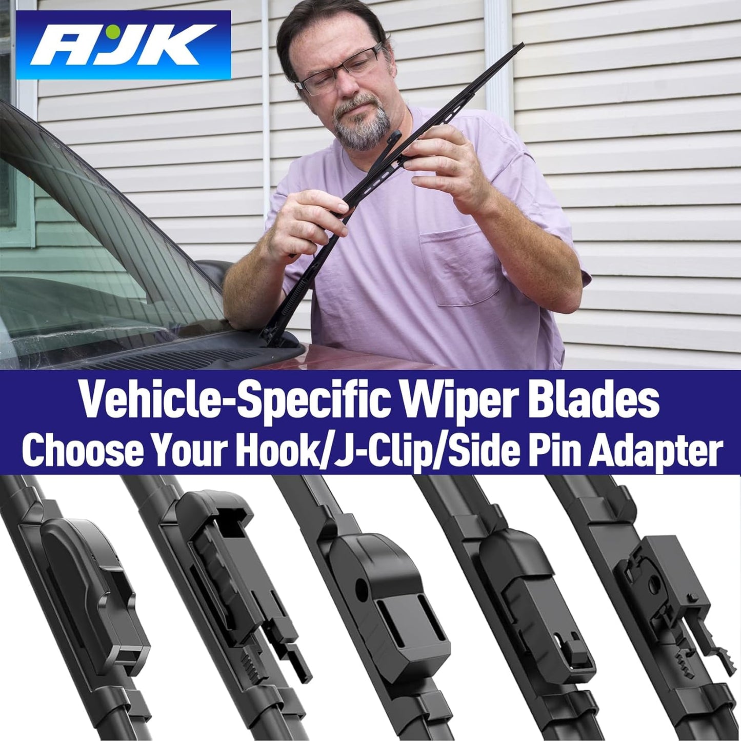 AJK Windshield Wiper Blade, OEM Quality Front and Rear Windshield Wipers for Chevrolet Suburban 2008 2009 2010 2011 2012 2013, 22" 22" 12" Window Blades (Set of 3)