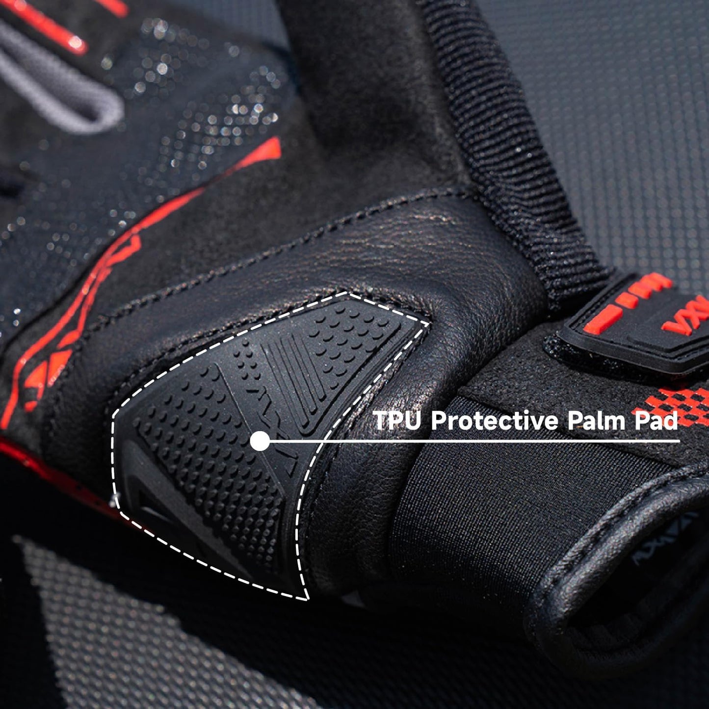 VXW Motorcycle Gloves for Men and Women - Gel Palm Sliders, Leather & Mesh Construction Full Finger Touchscreen, High-Speed Sports Gear for MTB/ATV/BMX/Motocross/Dirt Bike