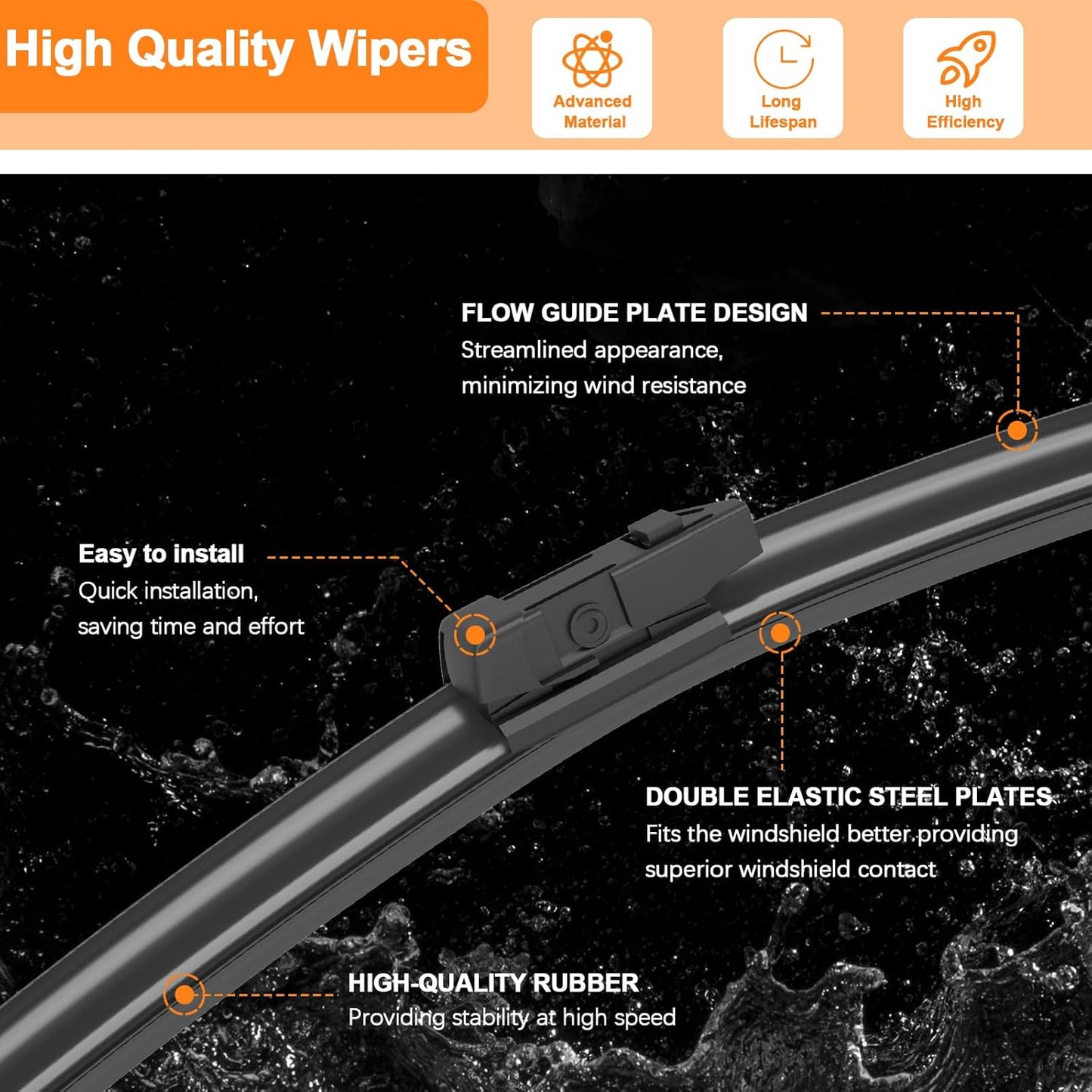 HULADAED® 26'' 20'' 12'' Windshield Wipers Replacement for BMW X3 X4 2023 2022 2021 2020 2019 2018,Silicone Front Rear Wiper blades for MY Car-All Weather & Quiet(3 PACK)