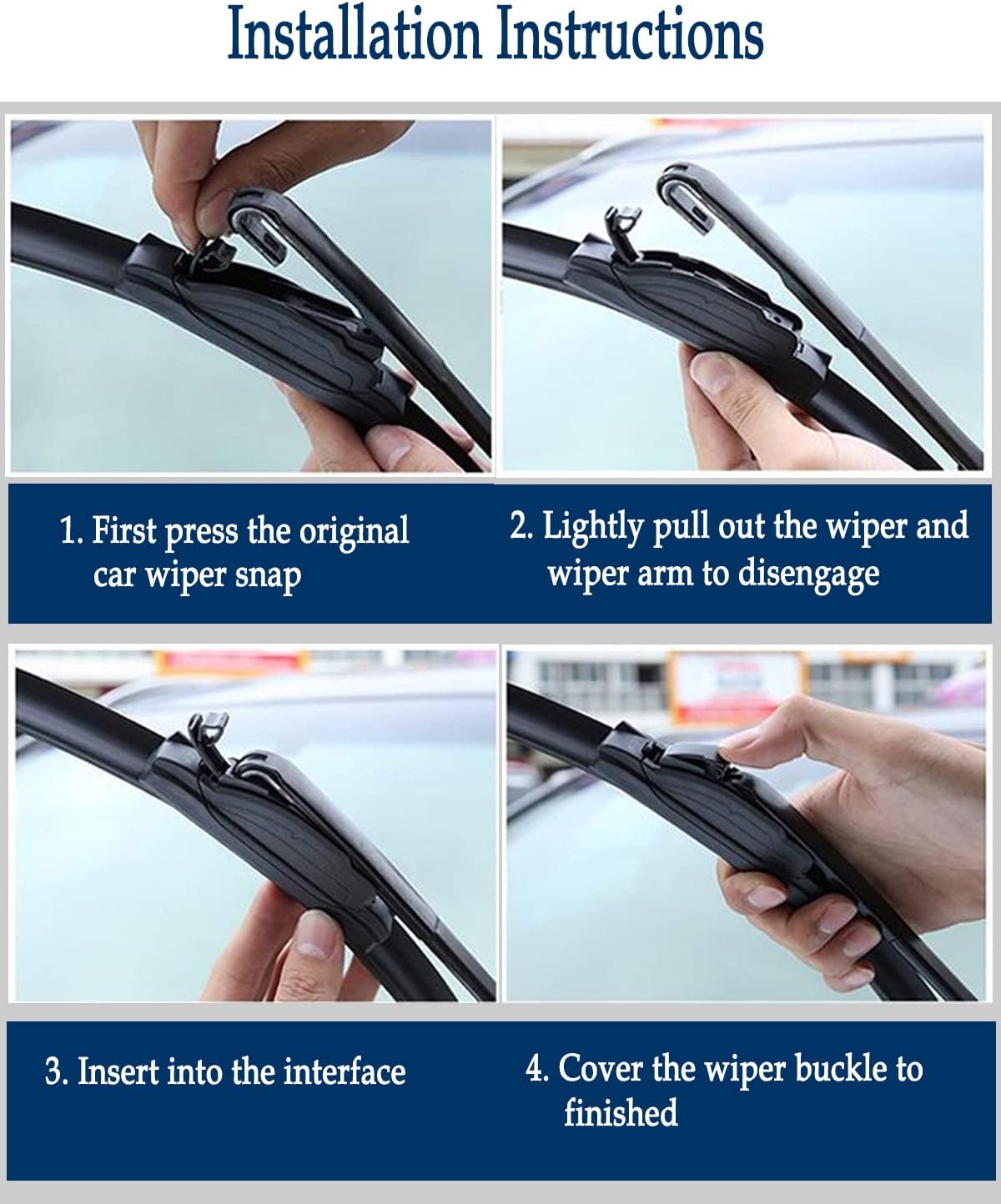 3 Wipers Set for 2016 2017 2018 2019 2020 2021 2022 Honda HRV HR-V, Windshield Wiper Blades Original Equipment Replacement Front and Rear- 26"/18"/10B" (Pack of 3) J- HOOK