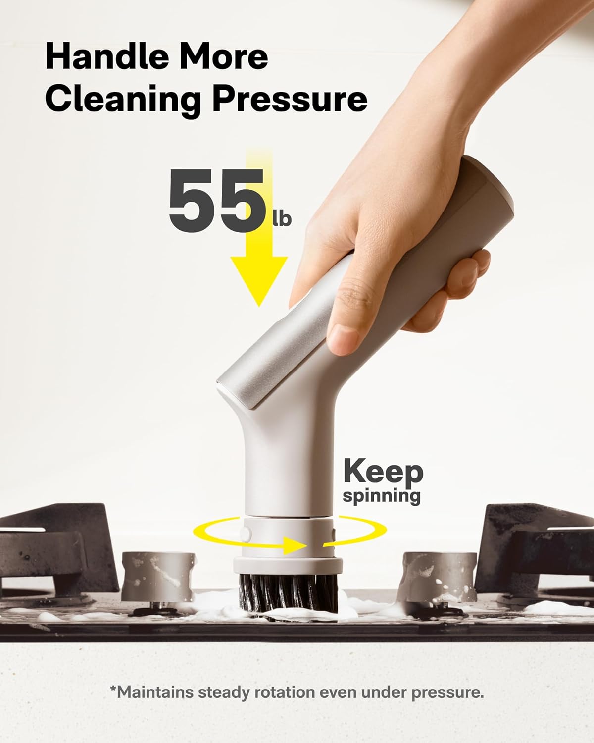 HOTO Cordless Electric Spin Scrubber, IPX7 Full Body Waterproof Dish Scrubber Brush, Bathroom Cleaning Brush, Max 22 in-lb, Power Scrubber with 9 Brush Heads for Kitchen, Sink, Bathroom, Shower, Tile
