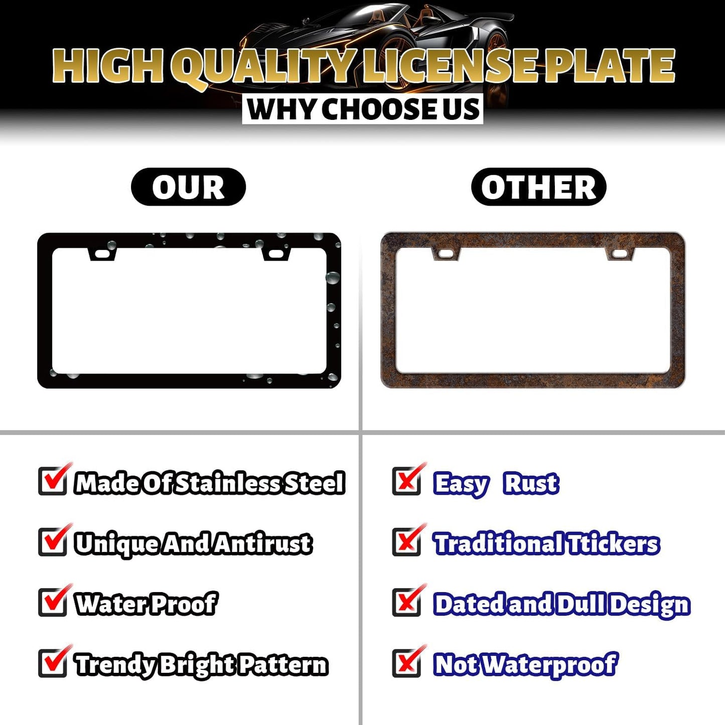 Sea Turtle License Plate Frame Cute Fish Animal Turtles License Plate Holder for Personalized Ocean Animals Car Decorative Stainless Steel Funny License Plate Turtles Auto Part 12.2" x 6.2"