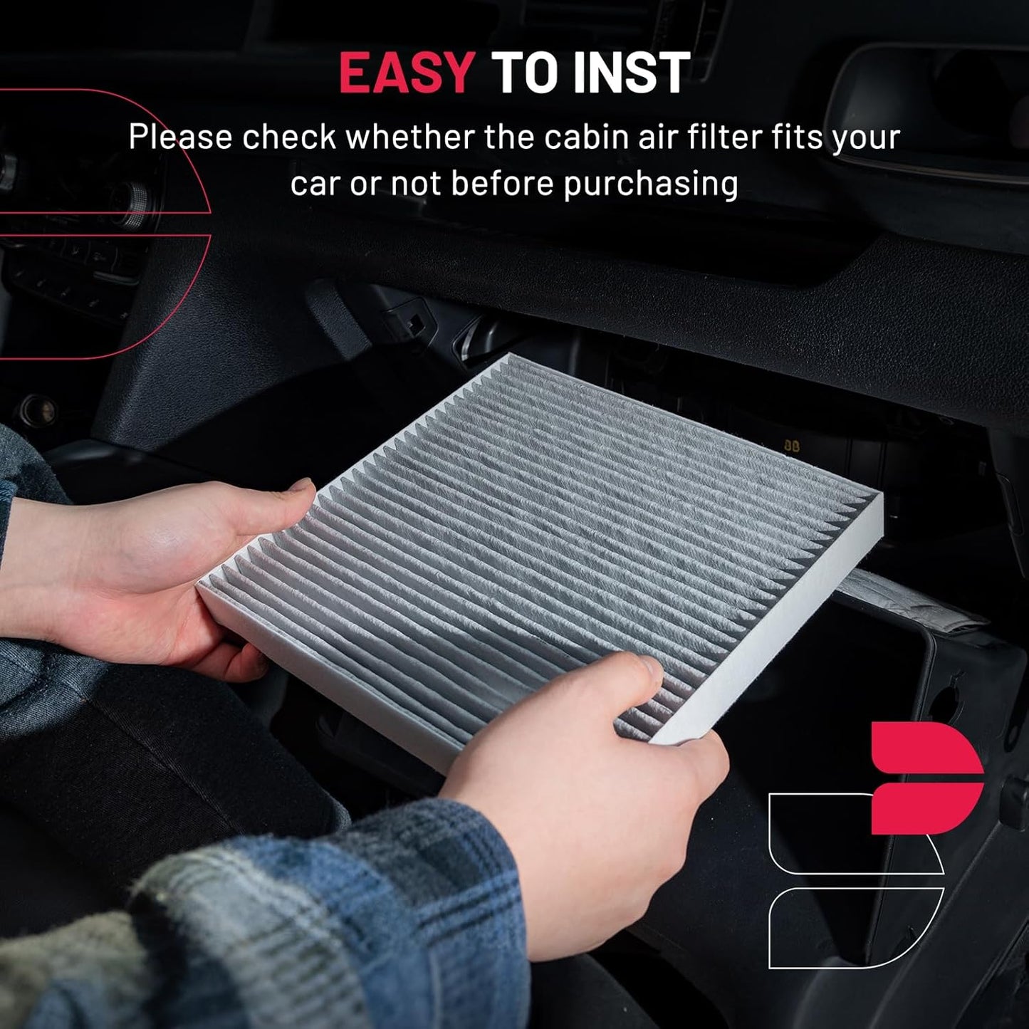 BDFHYK CF11854 Cabin Air Filter with Activated Carbon Compatible with Nissan 2017-2022 Qashqai, 2014-2020 Rogue, 2017-2022 Rogue Sport 2.0L l4, Replace# XC10434, WP10179, PC99052-P