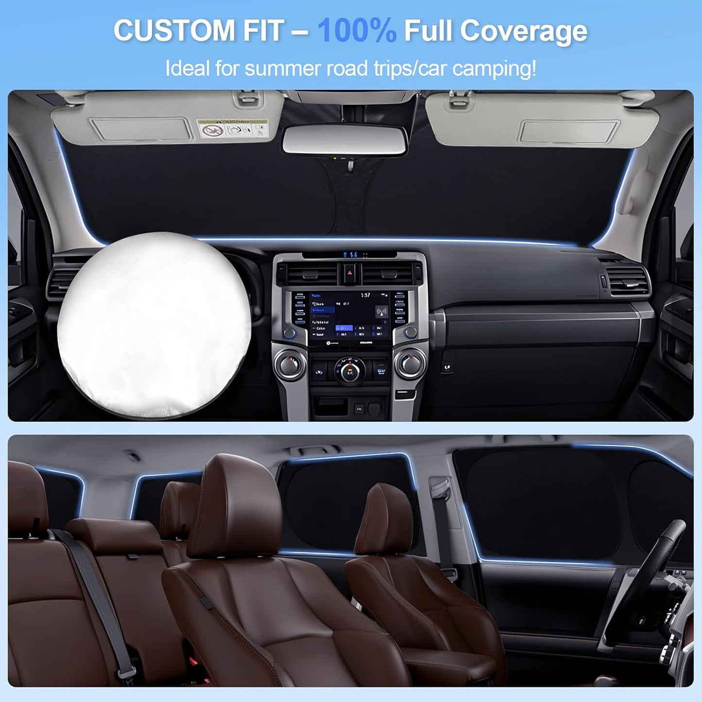 6pcs Car Window Shades for Nissan Altima 2019-2025 Accessories,Windshield Side Rear Full Sunshade,Sun Visor UV Blocking, Privacy Protection and Blackout for Camping Outdoor