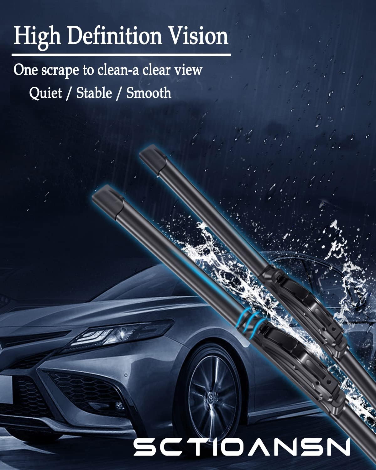 3Pcs Windshield Wiper Blades for Toyota RAV4 2013 2014 2015 2016 2017 2018, Original Equipment Automotive Replacement Windshield Wiper Blades for My Car- 26"/16"/10" (Pack of 3) J- HOOK