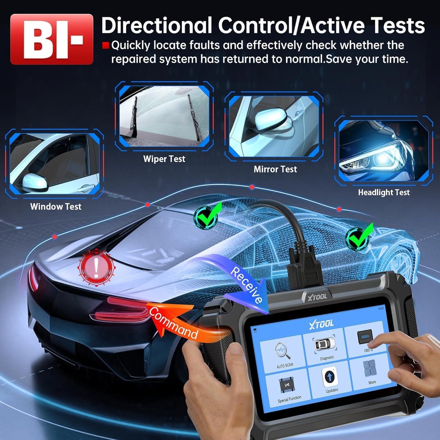 XTOOL IP500 for GM OBD2 Scanner, Bidirectional Scan Tool with Full Systems Diagnostic for Buick/Chevrolet/Cadillac/GMC, Code Reader with All Reset Services-Oil/ABS Bleed/Crank Relearn, Lifetime Update