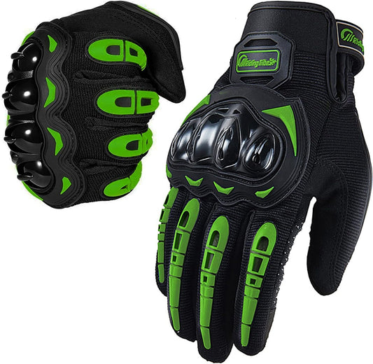 Motorcycle Gloves for Men and Women Full Finger Touchscreen Mountain Dirt Bike Gloves for Powersports BMX ATV MTB Driving Motocross Cycling Gloves(XL, Green)