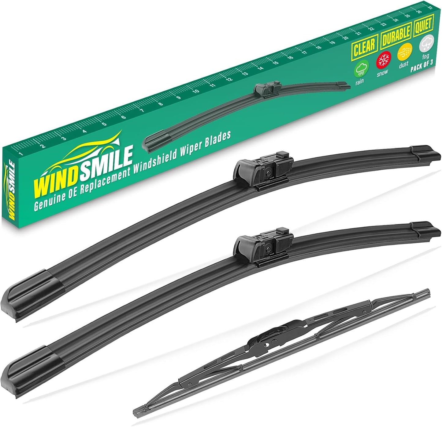 26" 26" 12" Windshield Wiper Blades Replacement for Chevrolet Chevy Bolt EV 2017 2018 2019 2020 2021 Premium All Weather Front Rear Wipers Set - OEM Quality (Pack of 3)