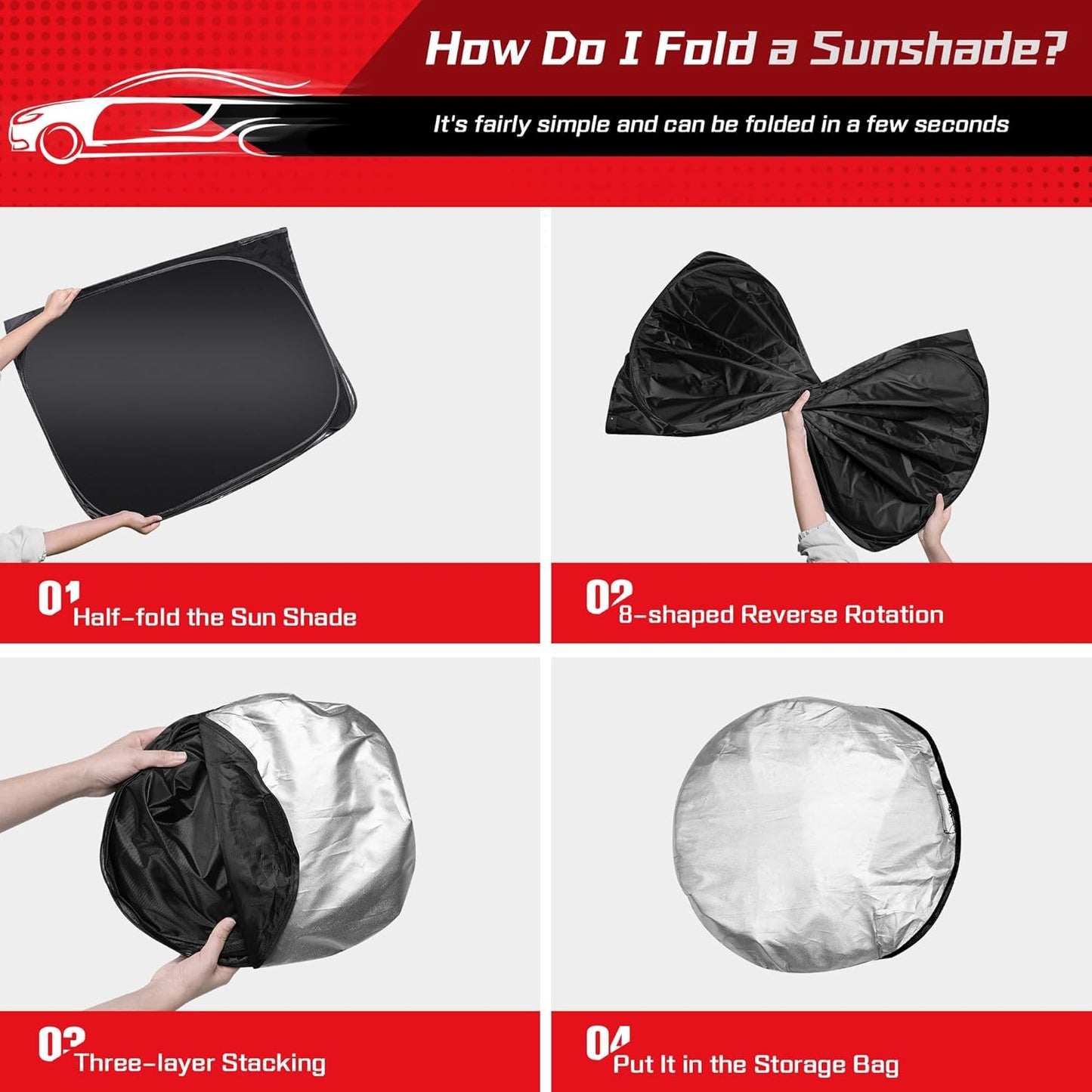 ARISMOTOR Windshield Sun Shade for N-issan Murano 2015-2024, Custom Fit Foldable Front Window Sunshade Sun Visor Protector, Block UV Rays Keep Your Car Cooler