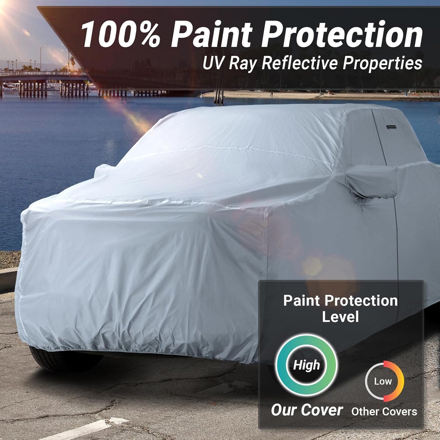 iCarCover Fits 2010-2024 F-150 Raptor SuperCrew Cab, 5.5 ft Regular Bed Ford Truck Cover Automobiles Form-Fit Padded Full Exterior Waterproof Automobiles Protection Covers