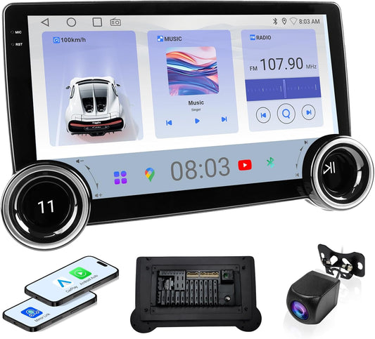 10.1" Wireless CarPlay & Android Auto Car Stereo - 2GB RAM 64GB ROM, DSP Sound, 1080P Backup Camera, Bluetooth 5.0, HD Touchscreen Media Receiver