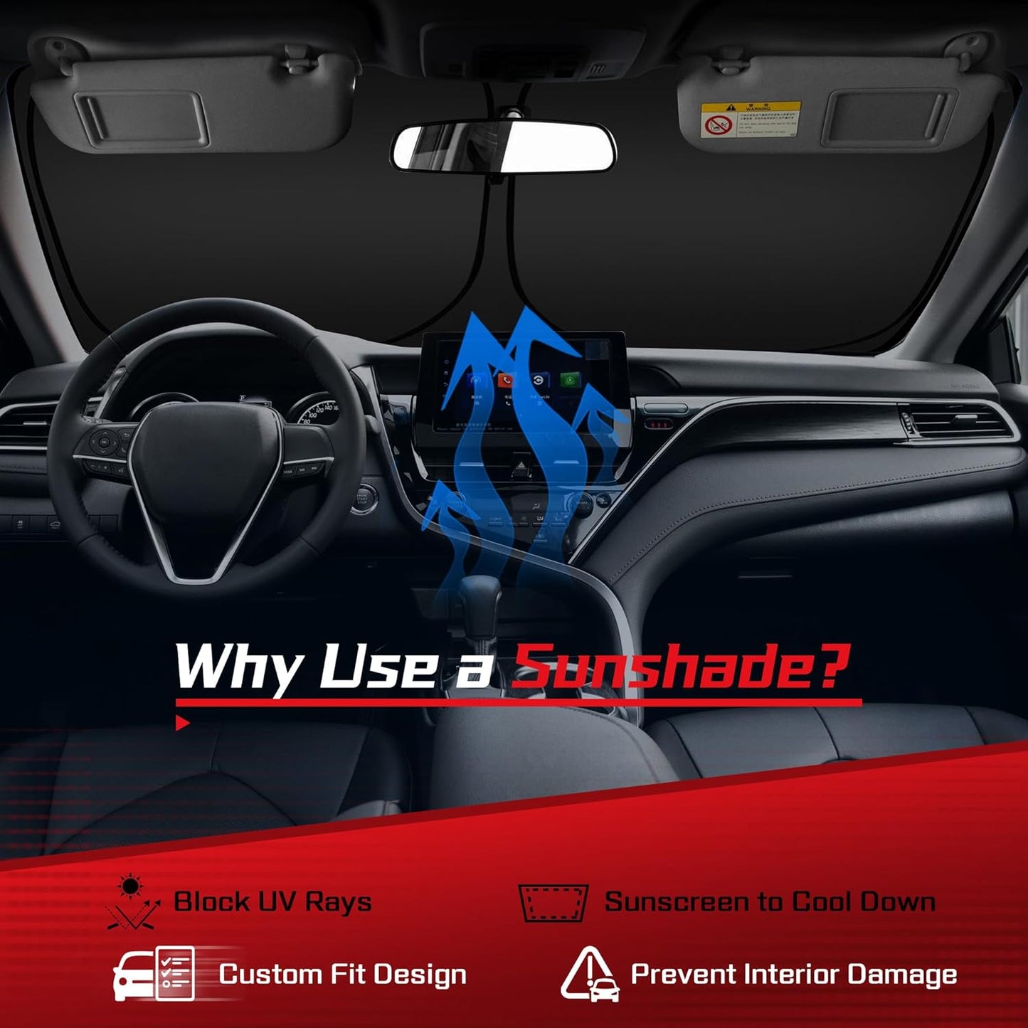 ARISMOTOR Windshield Sun Shade for Honda Prologue EV 2024-2025 2026, Custom Fit Foldable Front Window Sunshade Sun Visor Protector, Block UV Rays Keep Your Car Cooler
