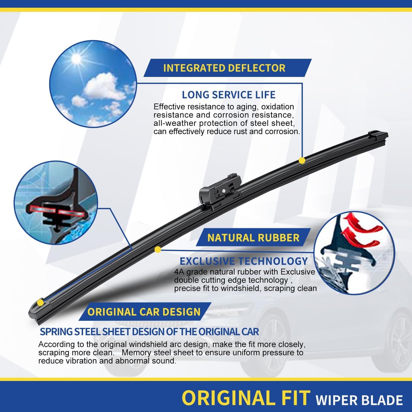 2 wipers Replacement For 2010 2011 2012 2013 2014 2015 2016 2017 GMC Terrain Chevy Equinox Original Equipment Windshield Wiper Blades Set - 24"+17" (Set of 2) Top Lock