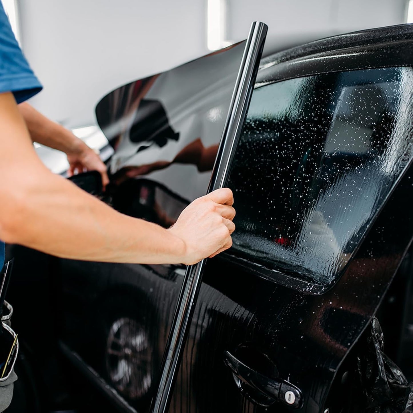 Nano Ceramic Window Tint Film for Cars - 2 Ply Scratch Resistant with Heat Control and UV/IR Rejection (5% VLT, 24inx100ft), OWFCR-10006