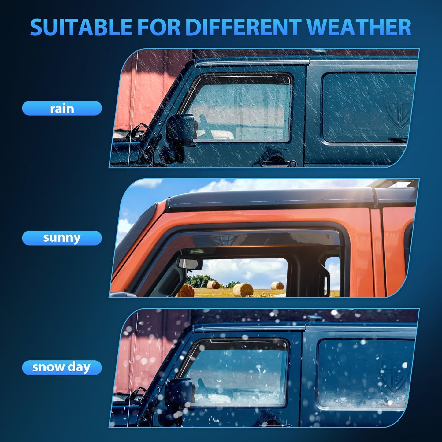 Nilight in Channel Rain Guards for Dodge Ram 1500 2009 2010 2011 2012 2013 2014 2015 2016 2017 2018 Quad Cab, Original Window Deflectors, Vent Window Visors-4pcs