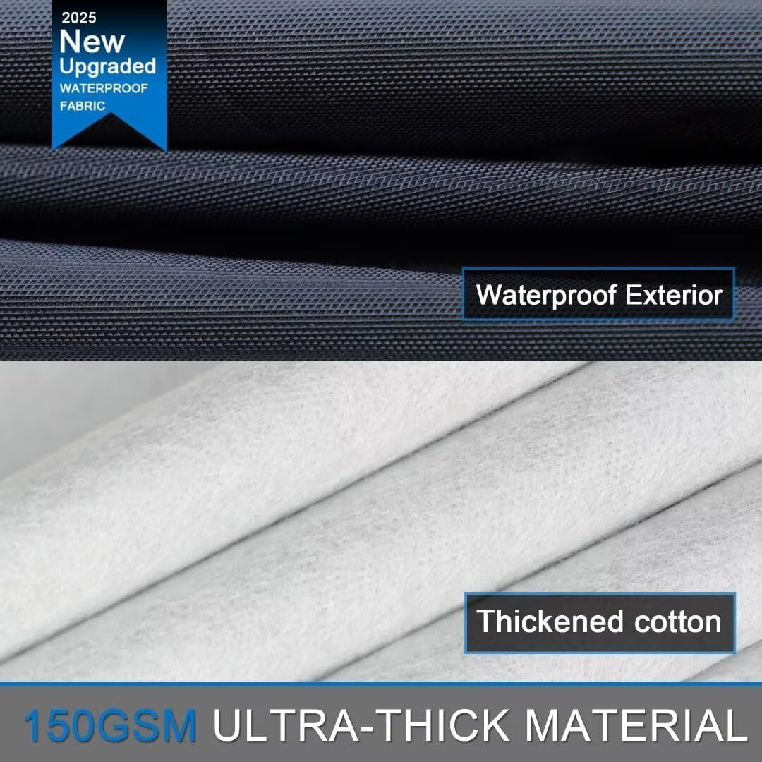 Dodge Ram 2500/3500 Truck Cover Custom Fit 2002-2026 Crew/Quad Cab Long Bed(8.1') with Door Zipper, 10 Layers Outdoor Heavy Pickup Truck Cover Waterproof All Weather, Wind Dust Sun Protector.