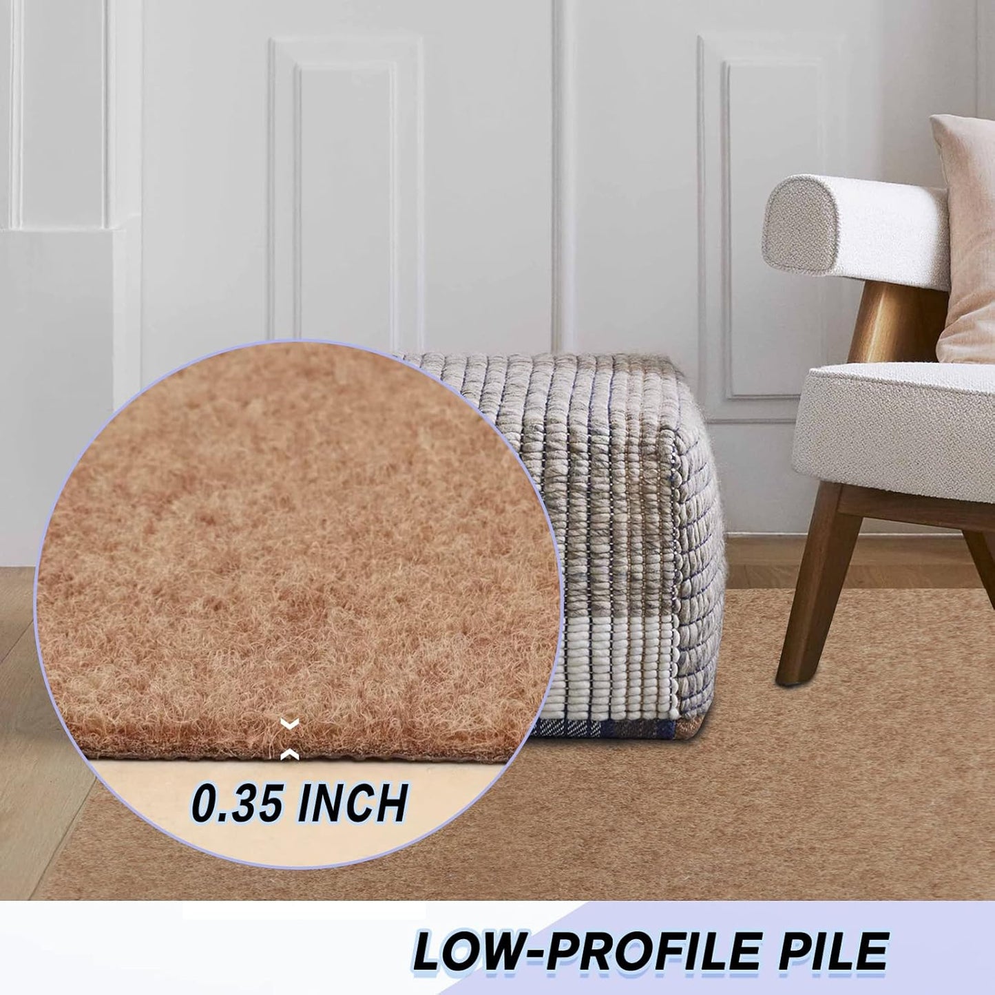 Custom Size Backed Non-Slip Area Rugs Runner, Easy Clean, Waterproof Runner Rugs for Hallway Entryway, Kitchen, Laundry, 2FT x 29FT, Beige