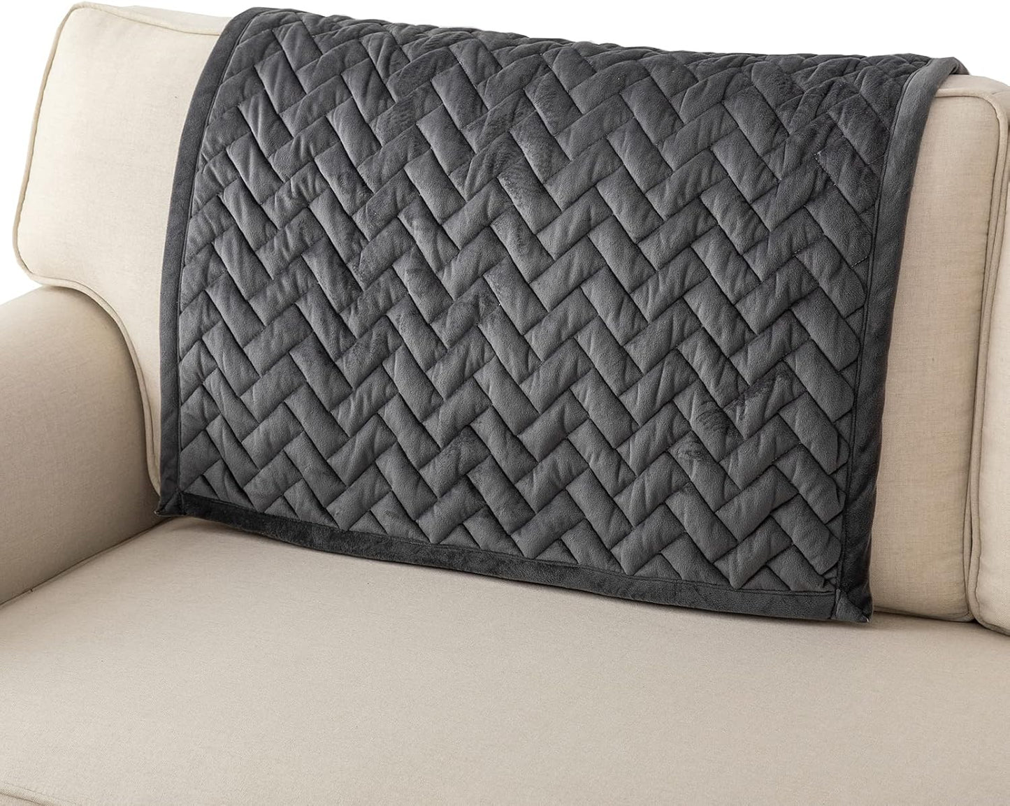 Eismodra Couch Cover,Sectional Couch Covers,Sofa Covers for 3 Cushion Couch,Anti-Slip Sofa Slipcovers for Dogs Cats Kids Loveseat Recliner L Shaped Armrest Backrest,Dark Gray 36''x36''(Only 1 Piece)