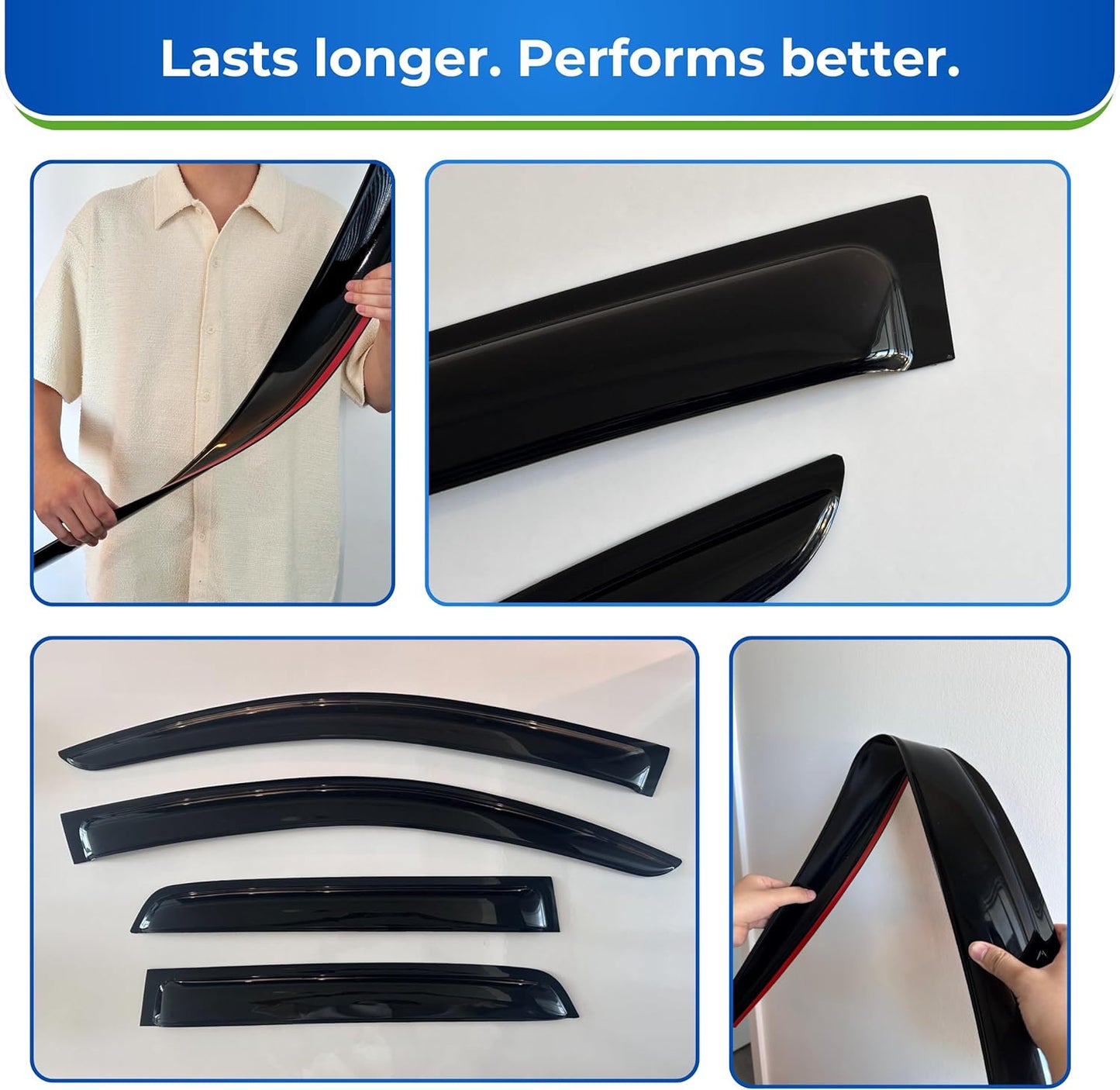 KPY Window Visor Compatible with Honda HR-V 2023-2025 (HRV), 4PC Rain Guard Side Window Vent Deflectors Tape-On Style, 2023 2024 2025