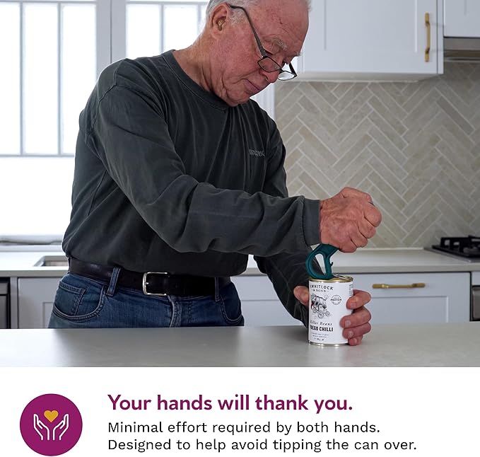 Ring Pull & Pop Top Can Opener (Mulberry) Easy Open Any Pull Tab Cans for Seniors, Soda, Pet Food, Cat Cans, Beer, Parkinsons Aids for living Gifts, Gadgets for People with Arthritis, kitchen gadgets.