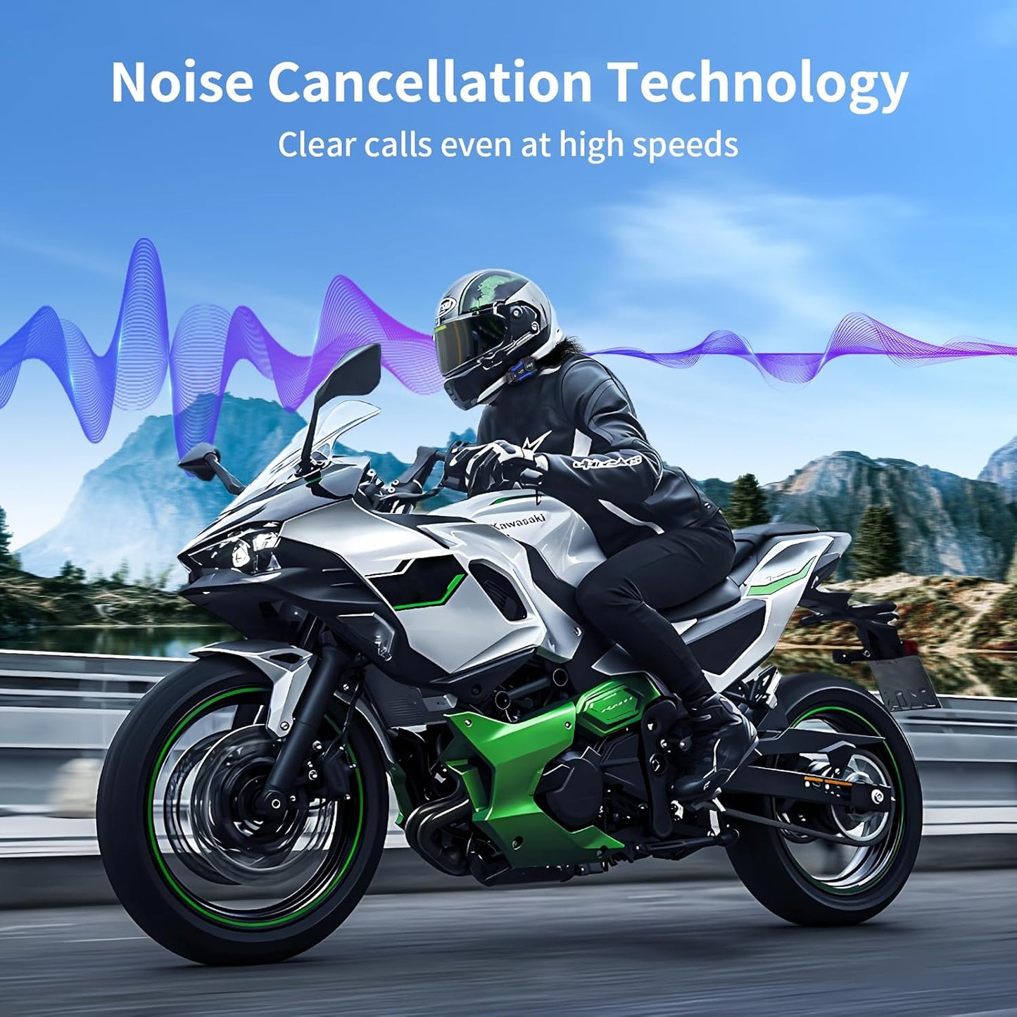 Fodsports Motorcycle Bluetooth Intercom FX4 Pro 1200m Helmet Intercom, 4 Riders Motorcycle Bluetooth Headset, Helmet Communication System FM/Hard &Soft Mic/1Pack