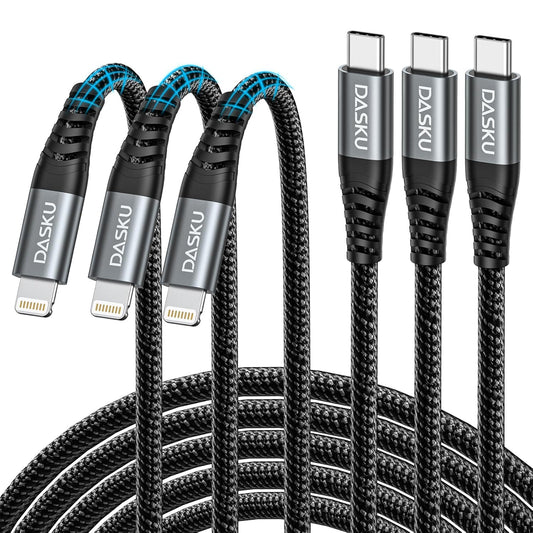 USB C Lightning Cable 3 Pack 3 Ft, iPhone 14 13 Fast Charger Cord [Apple MFi Certified] 3 Foot Type C iPhone Cable Compatible with iPhone 14 13 12 11 Pro Max Mini 8 Plus SE iPad and More