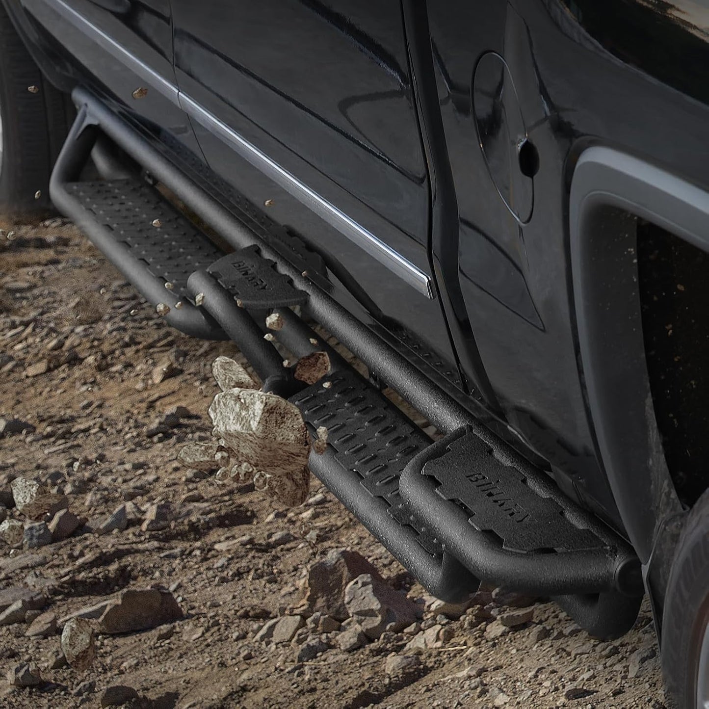 BINARY STAR 90 Inch Running Boards Compatible with Vehicle 2022-2025 Toyota Tundra CrewMax Cab, Wheel to Wheel Truck Side Steps. Tundra Side Steps Step Bars Made wirh Carbon Steel.