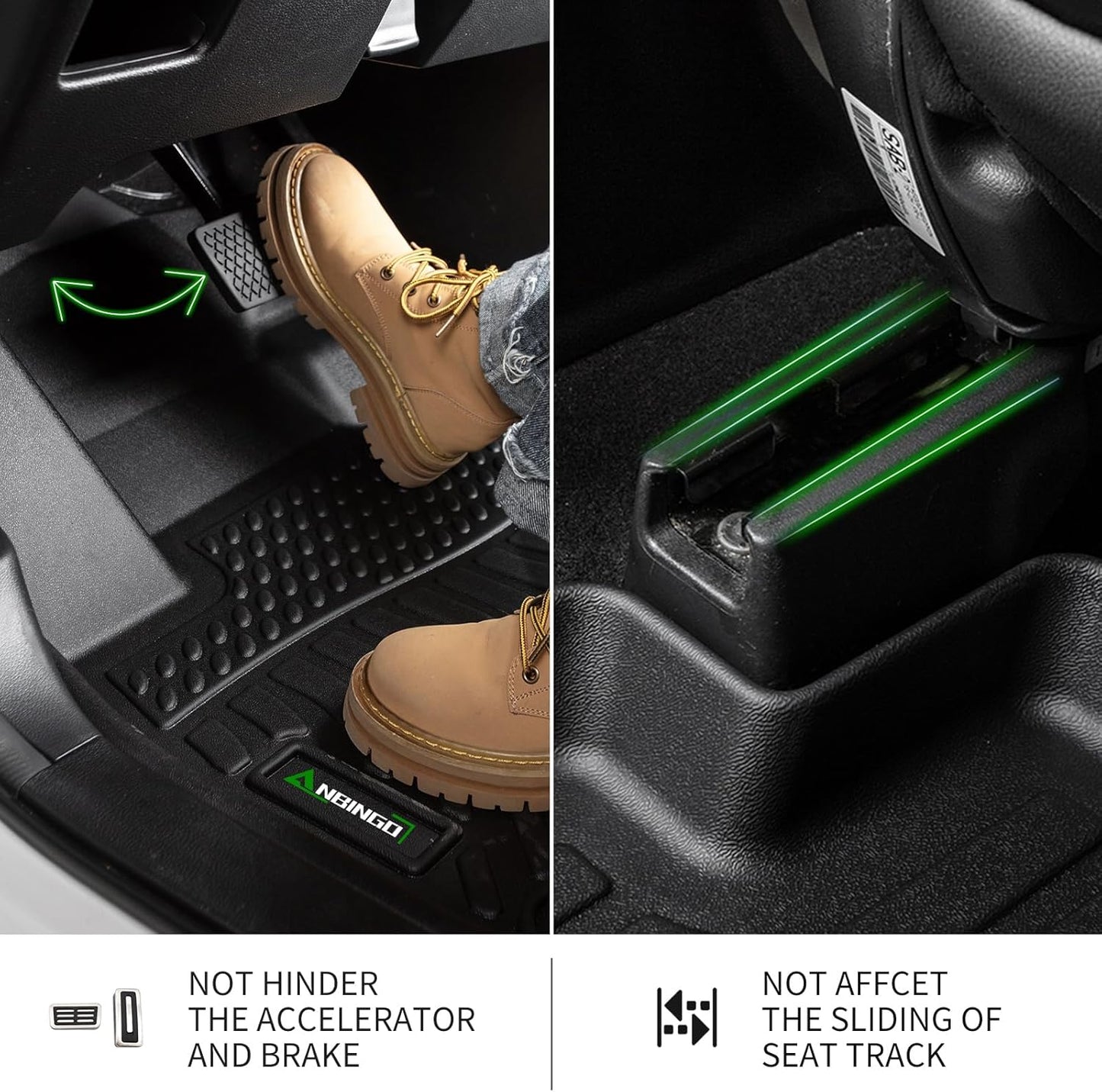 ANBINGO®-Floor Mats & Cargo Liner for Genesis GV80 2021-2026 5 Seats (Not Fit Coupe) All Weather Protection TPE Heavy Duty Non-Slip Automotive 2026 GV80 Floor Liners Accessories, Black