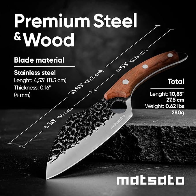 Matsato Knife Set 3-Piece Kitchen Knives, Cooking Chef Knife Set, Cleaver, Kitchen And Chef Cutting and Chopping Knives Sets Juego De Cuchillos Para Cocina